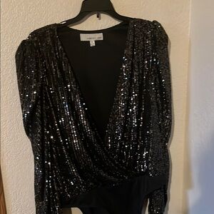 Black Sequin Bodysuit